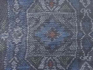 アンティーク 花更紗模様織り出し本場泥大島紬着物